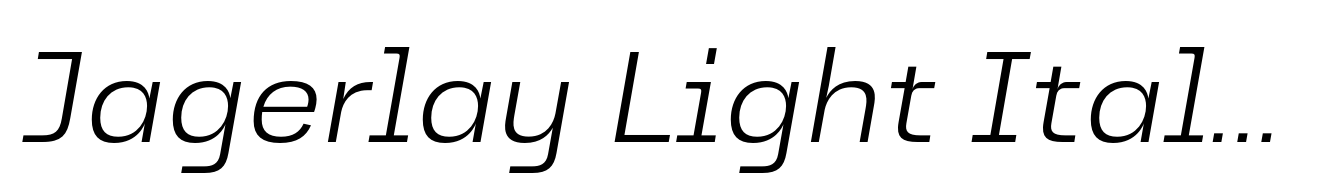 Jagerlay Light Italic